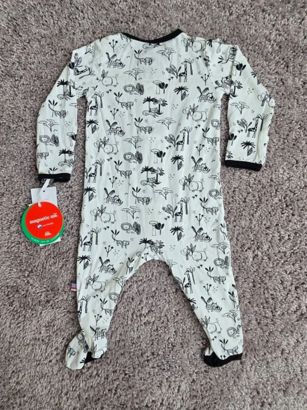 Magnetic Me Animal Safari Modal Magnetic Footie Baby Sleeper Pajamas 3-6 mo NEW